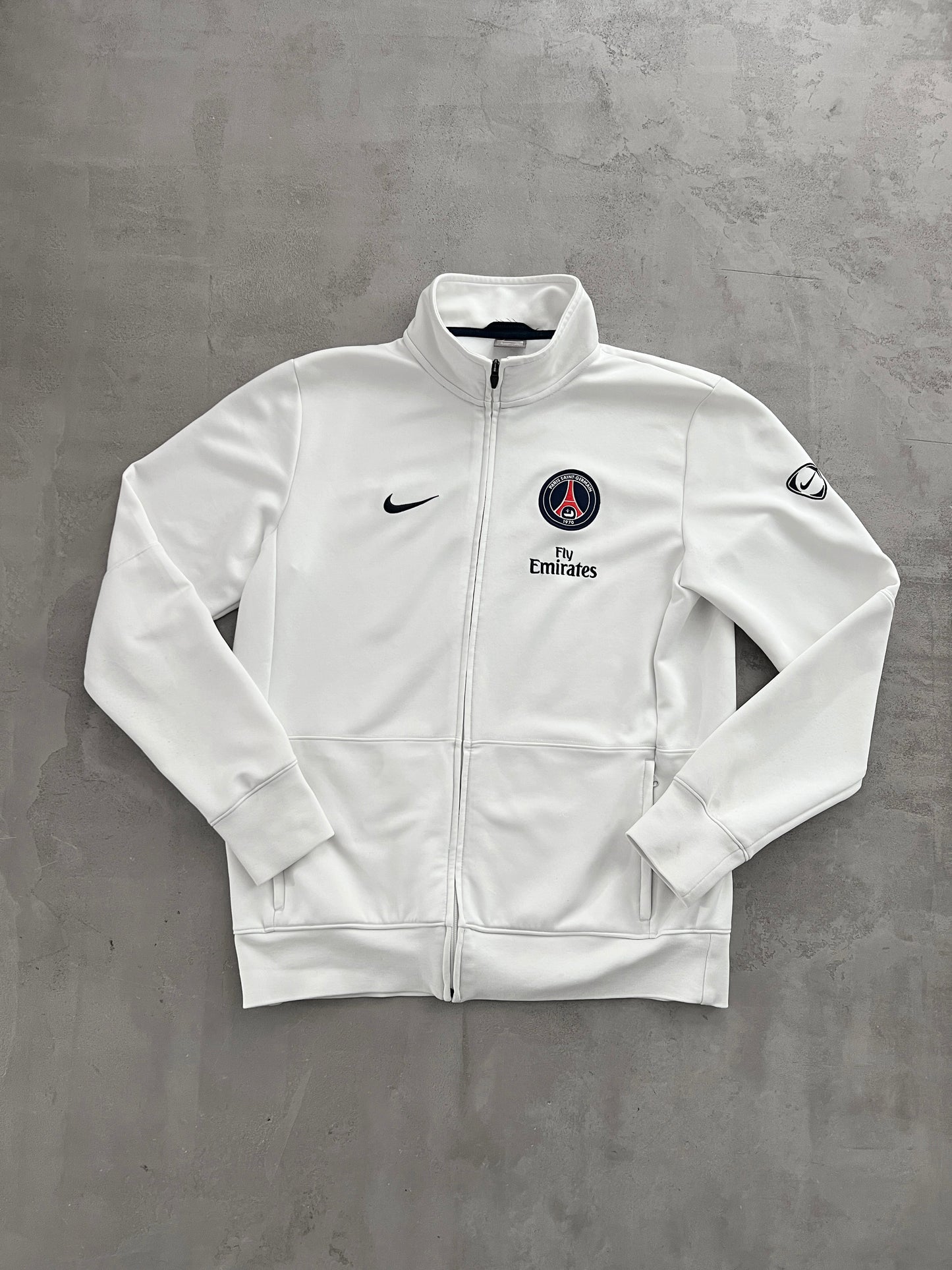 WHITE PSG NIKE TRACK JACKET - 2000S - M/L