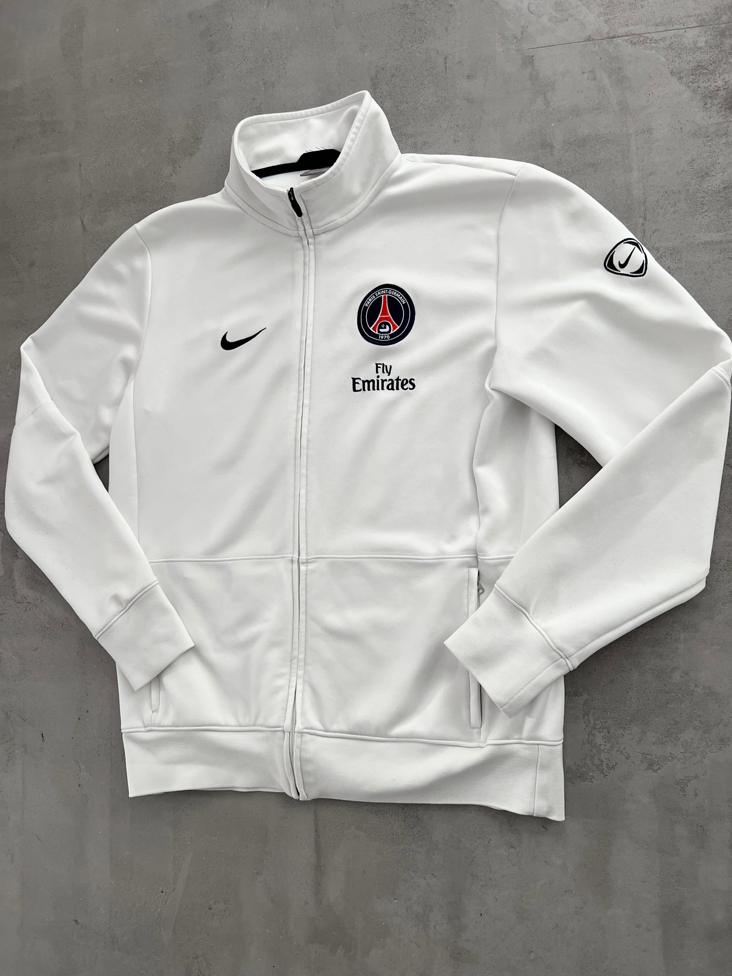 WHITE PSG NIKE TRACK JACKET - 2000S - M/L