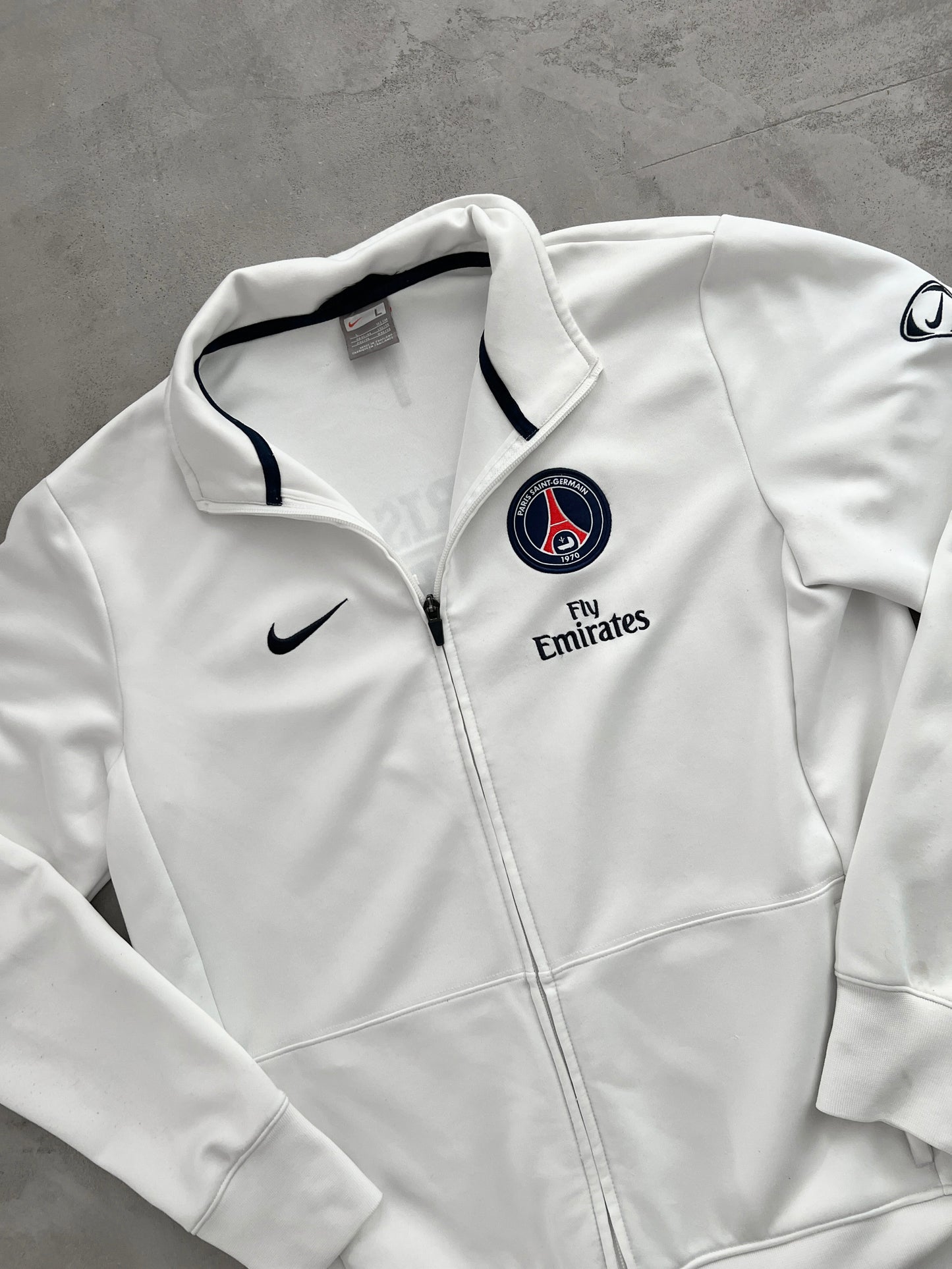 WHITE PSG NIKE TRACK JACKET - 2000S - M/L