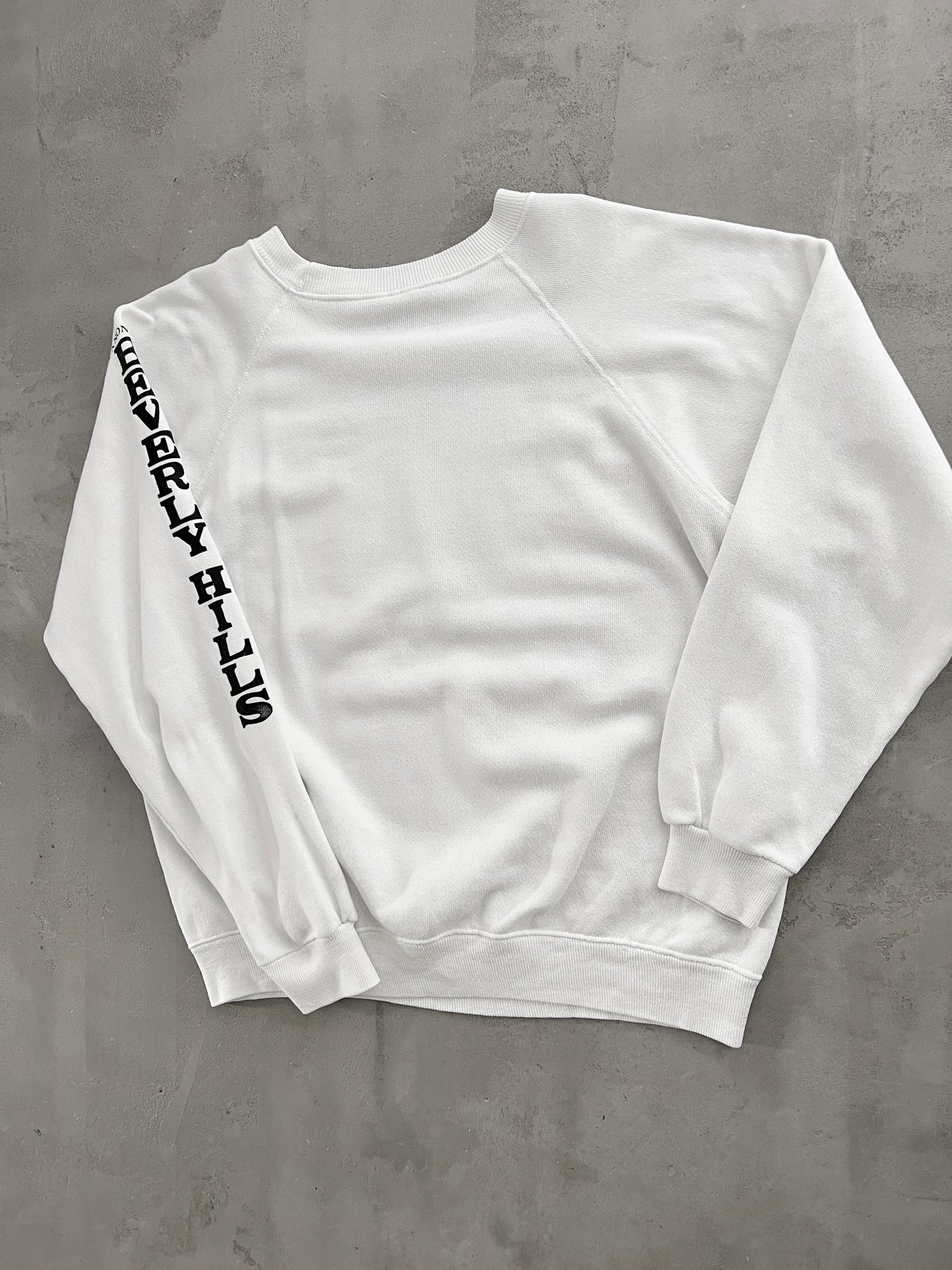 WHITE BMW BEVERLY HILLS SWEATER - 1980S - XS
