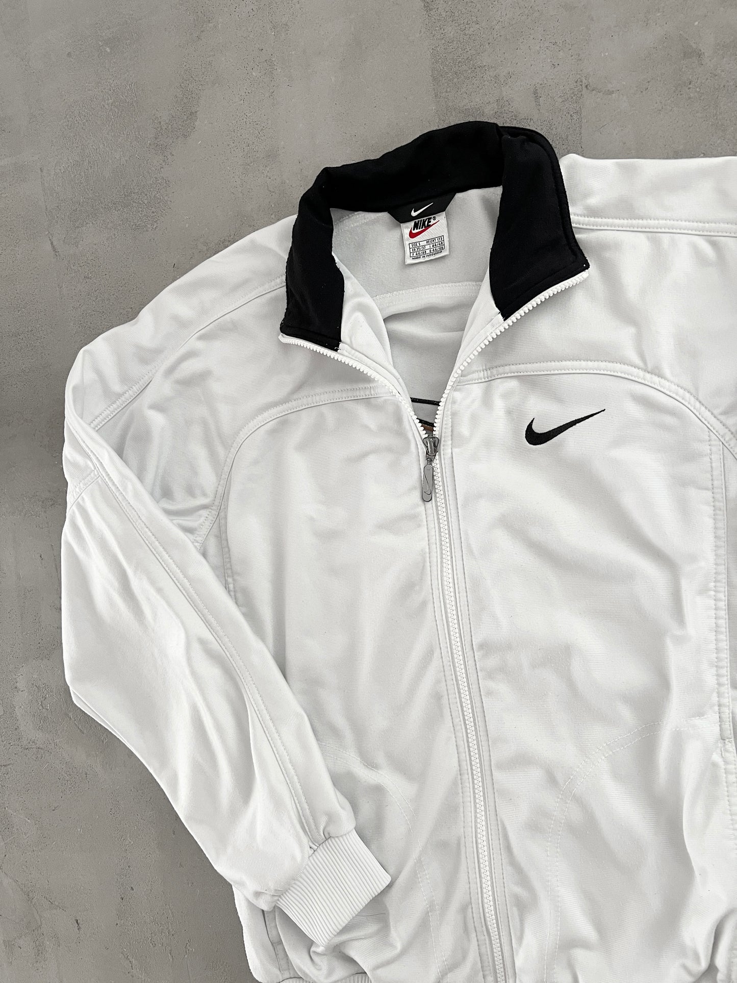 WHITE NIKE TRACK JACKET - 1990S - S