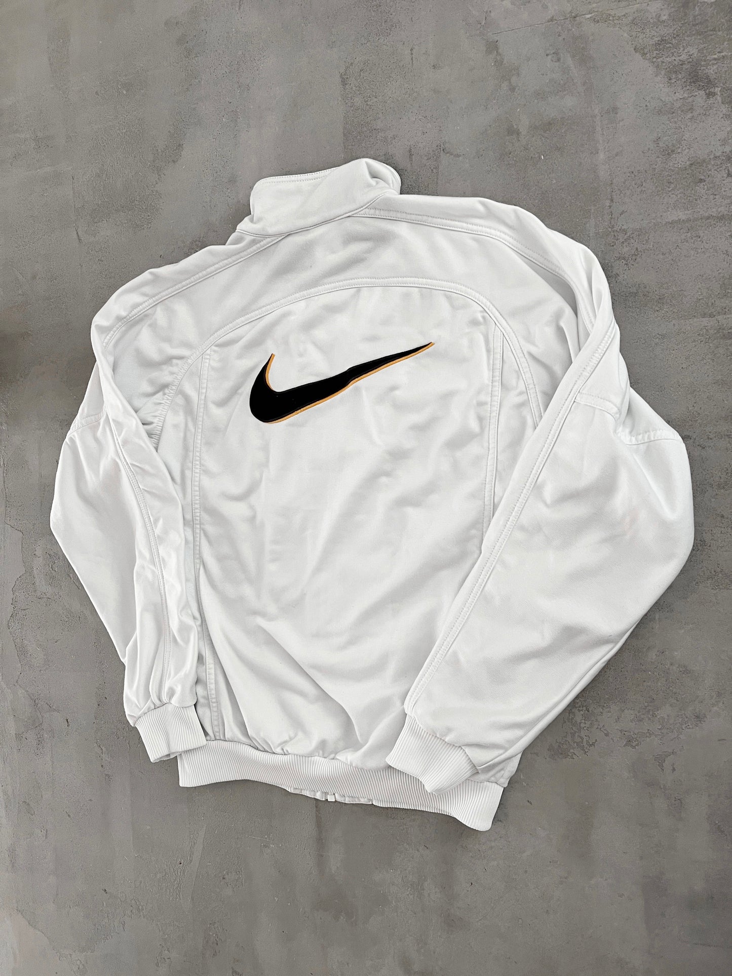 WHITE NIKE TRACK JACKET - 1990S - S