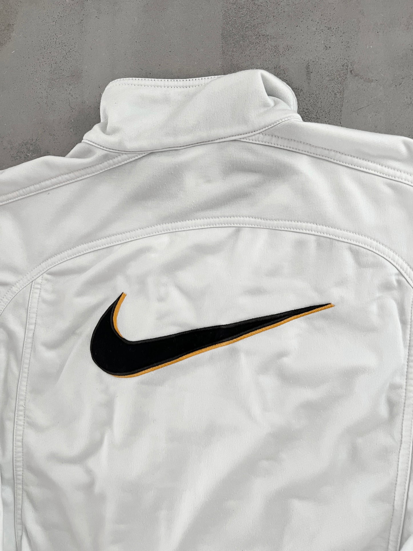 WHITE NIKE TRACK JACKET - 1990S - S