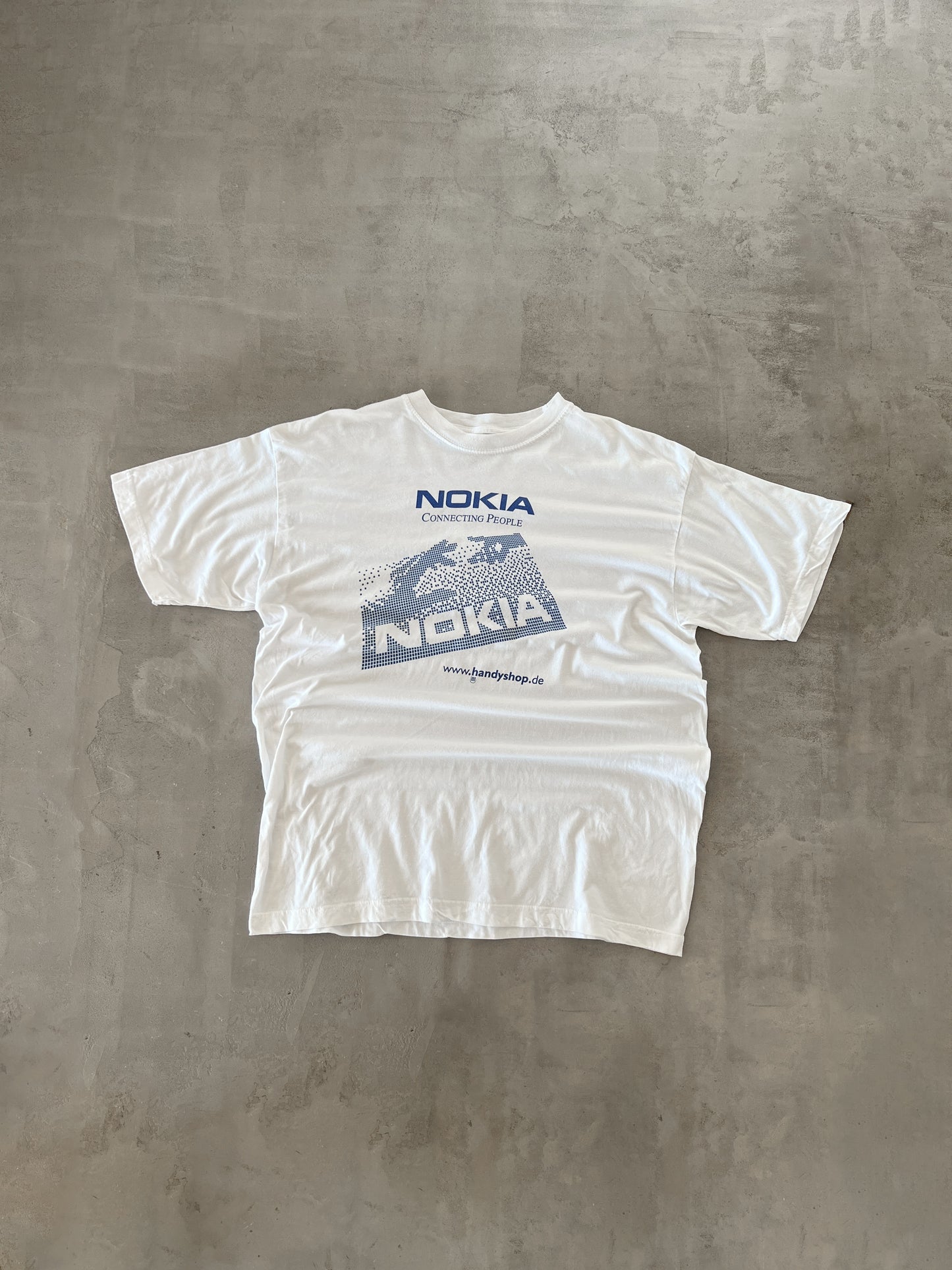 WHITE/BLUE NOKIA PROMO TEE - 1990S - XL/L