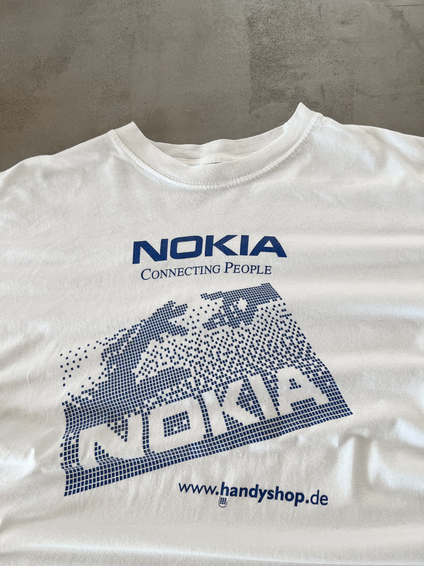 WHITE/BLUE NOKIA PROMO TEE - 1990S - XL/L