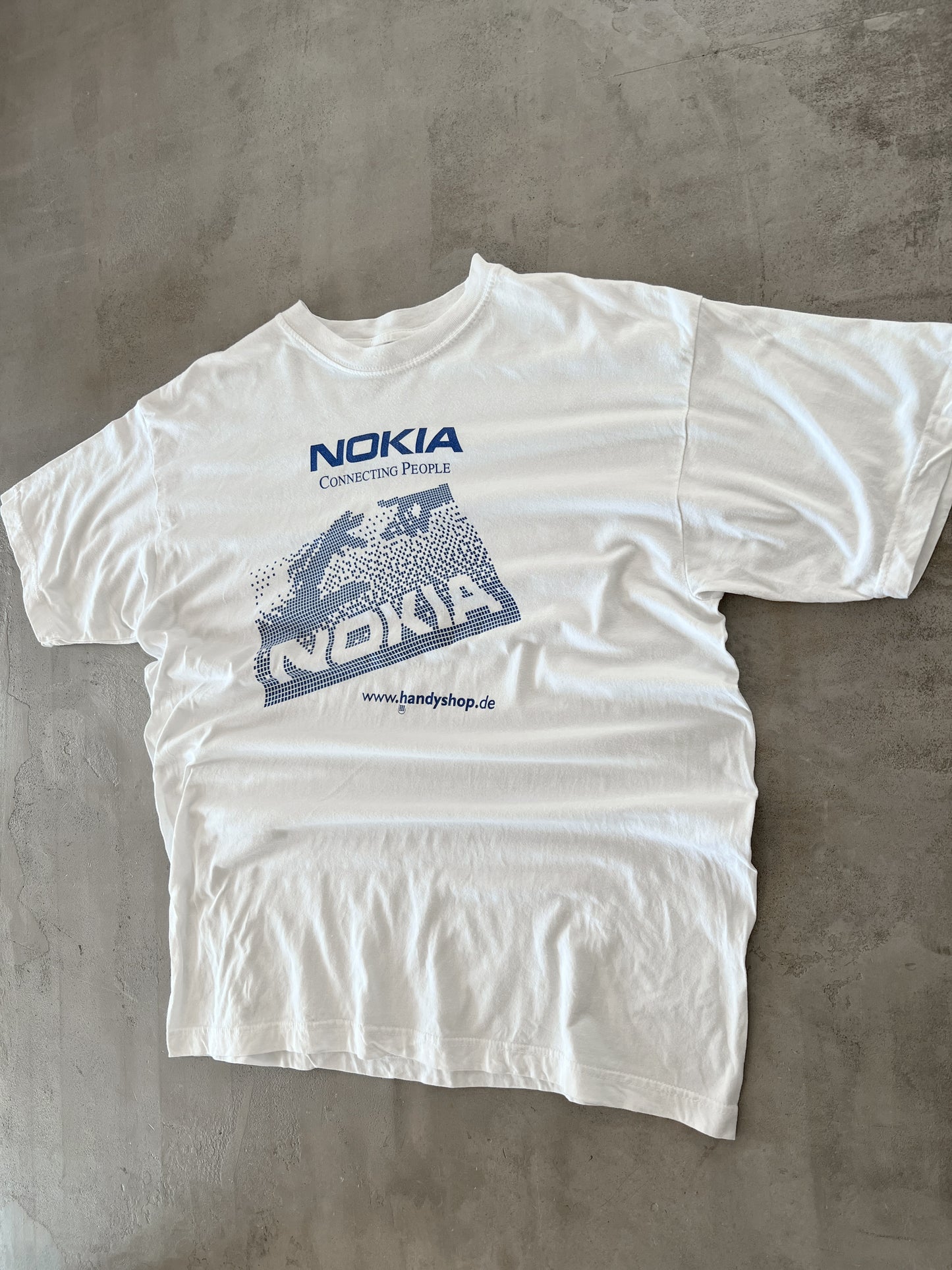 WHITE/BLUE NOKIA PROMO TEE - 1990S - XL/L