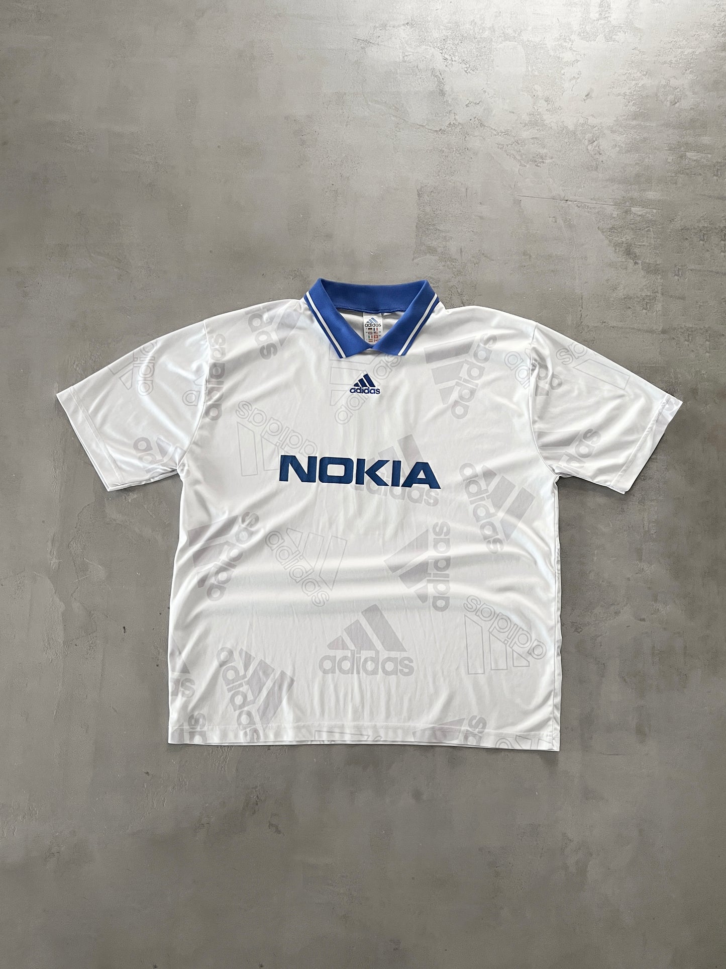 WHITE NOKIA ADIDAS JERSEY - 2000S - L/XL