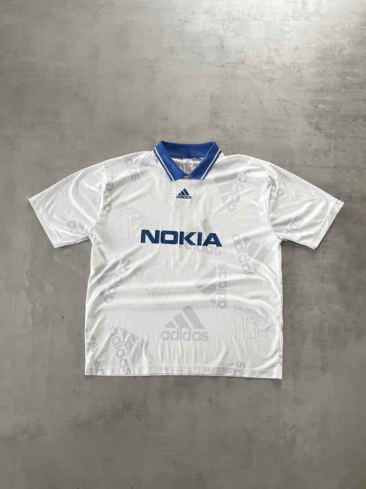 WHITE NOKIA ADIDAS JERSEY - 2000S - L/XL