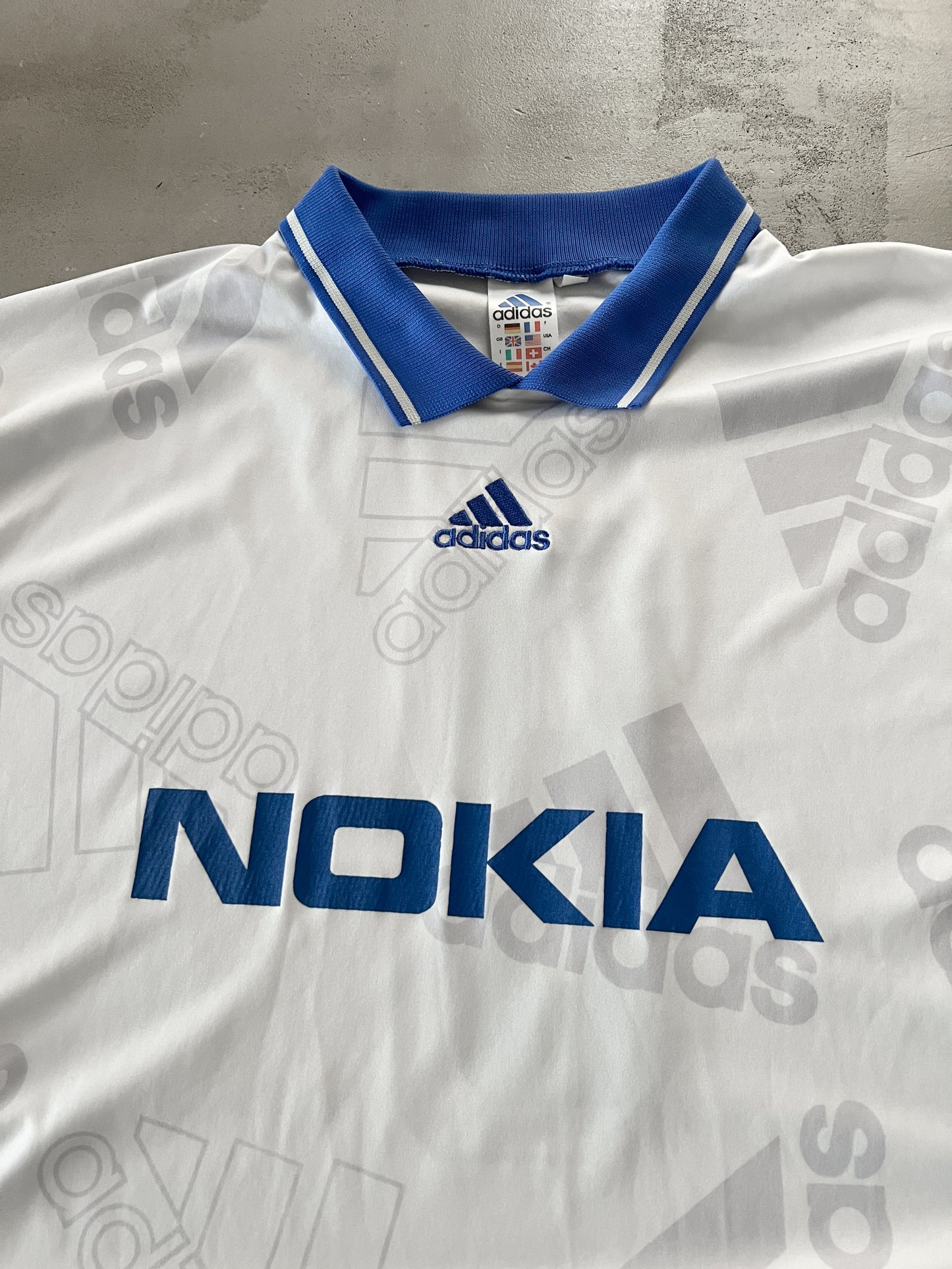 WHITE NOKIA ADIDAS JERSEY - 2000S - L/XL