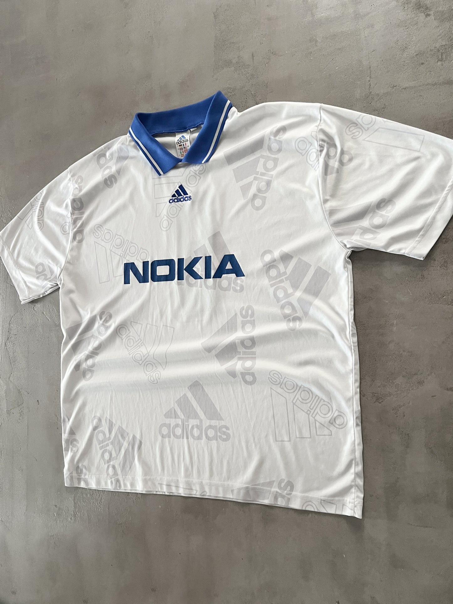 WHITE NOKIA ADIDAS JERSEY - 2000S - L/XL
