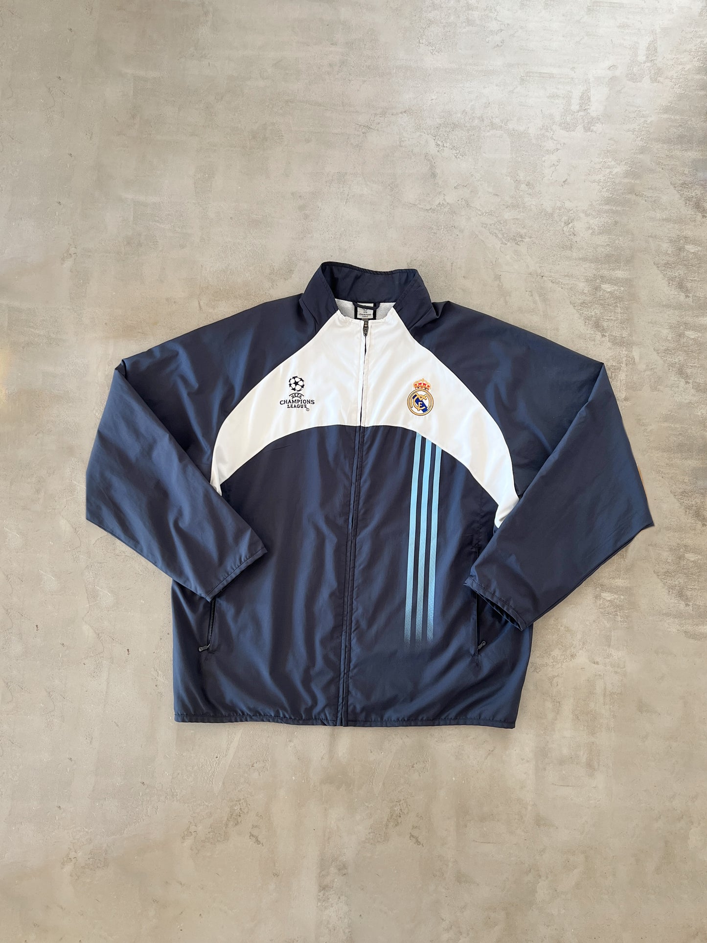 NAVY/WHITE REAL MADRID TRACK JACKET - 2000S - XL