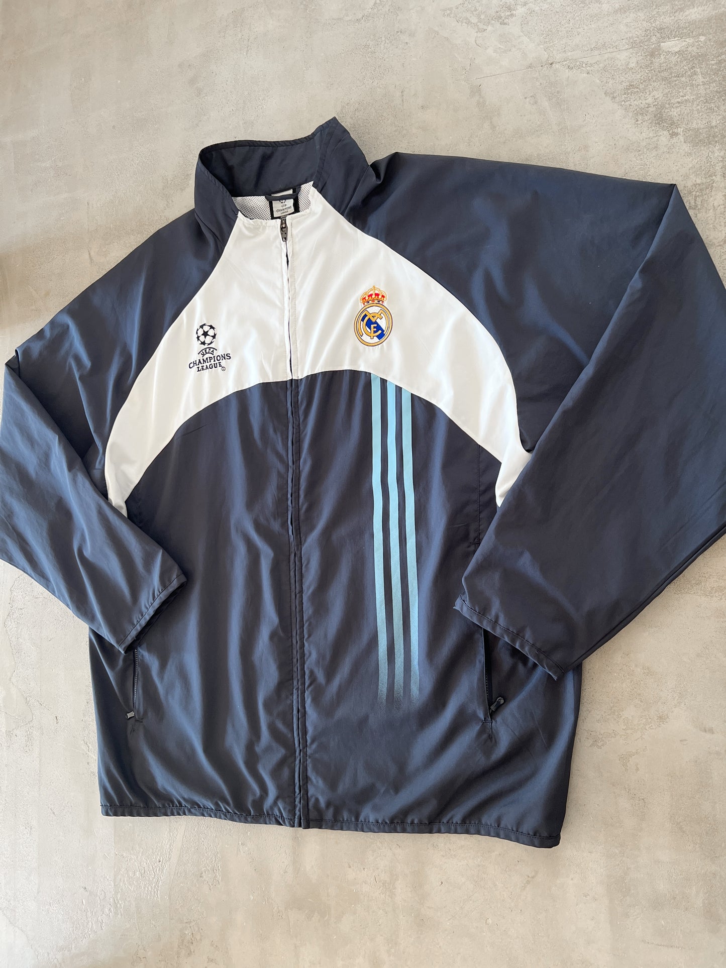 NAVY/WHITE REAL MADRID TRACK JACKET - 2000S - XL