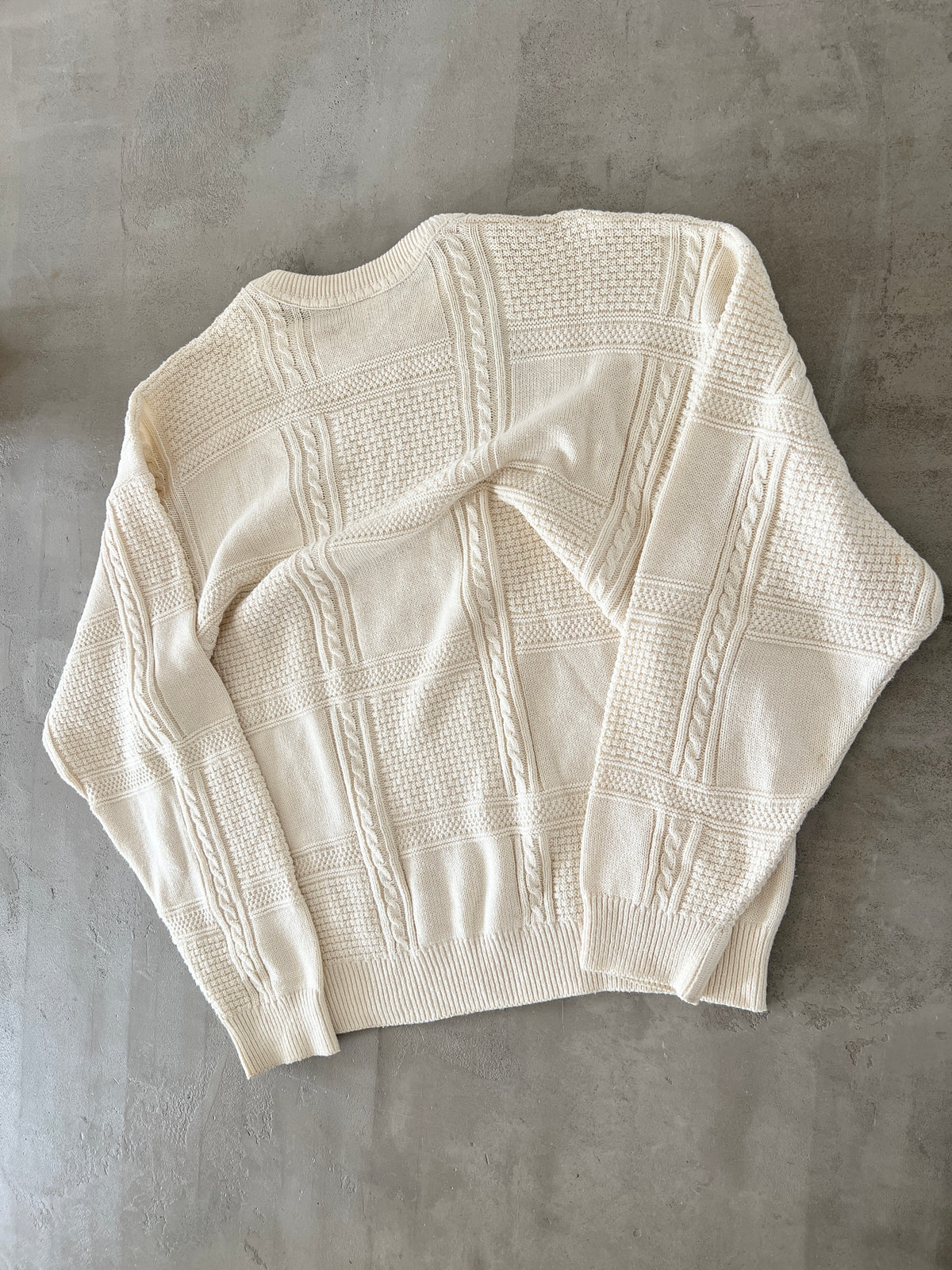 CREME LACOSTE KNIT SWEATER - 2000S - M/L