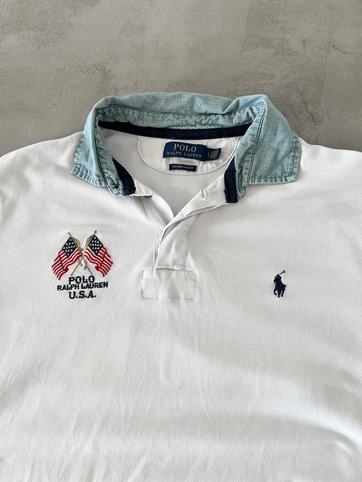 WHITE RALPH LAUREN POLO - 2000S - L
