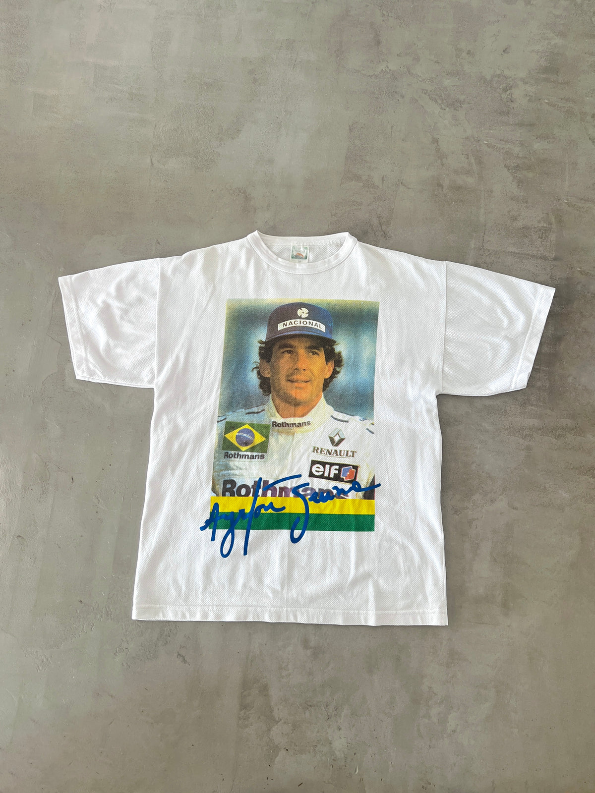 WHITE AYRTON SENNA TEE - 1990S - L/M