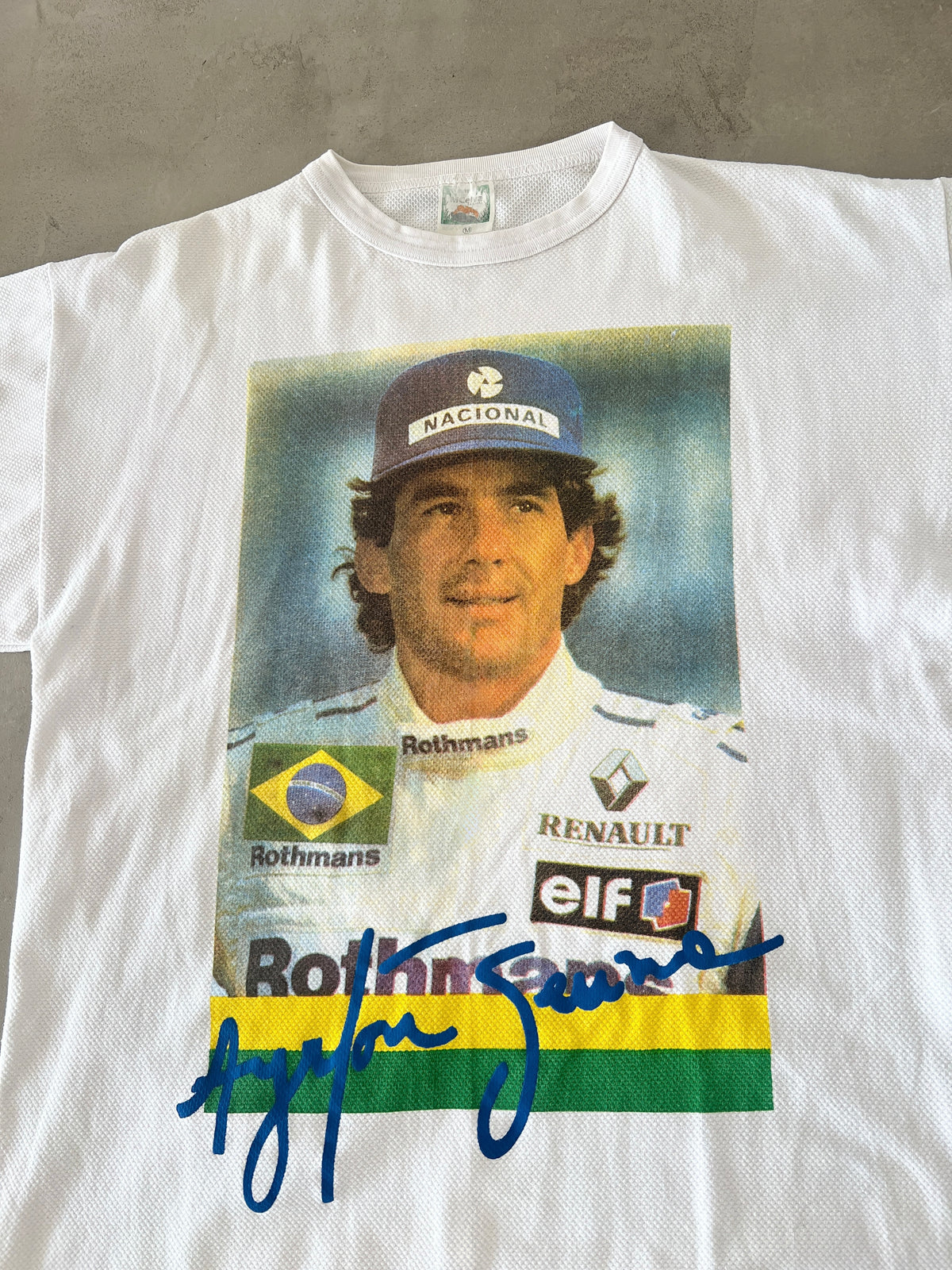 WHITE AYRTON SENNA TEE - 1990S - L/M