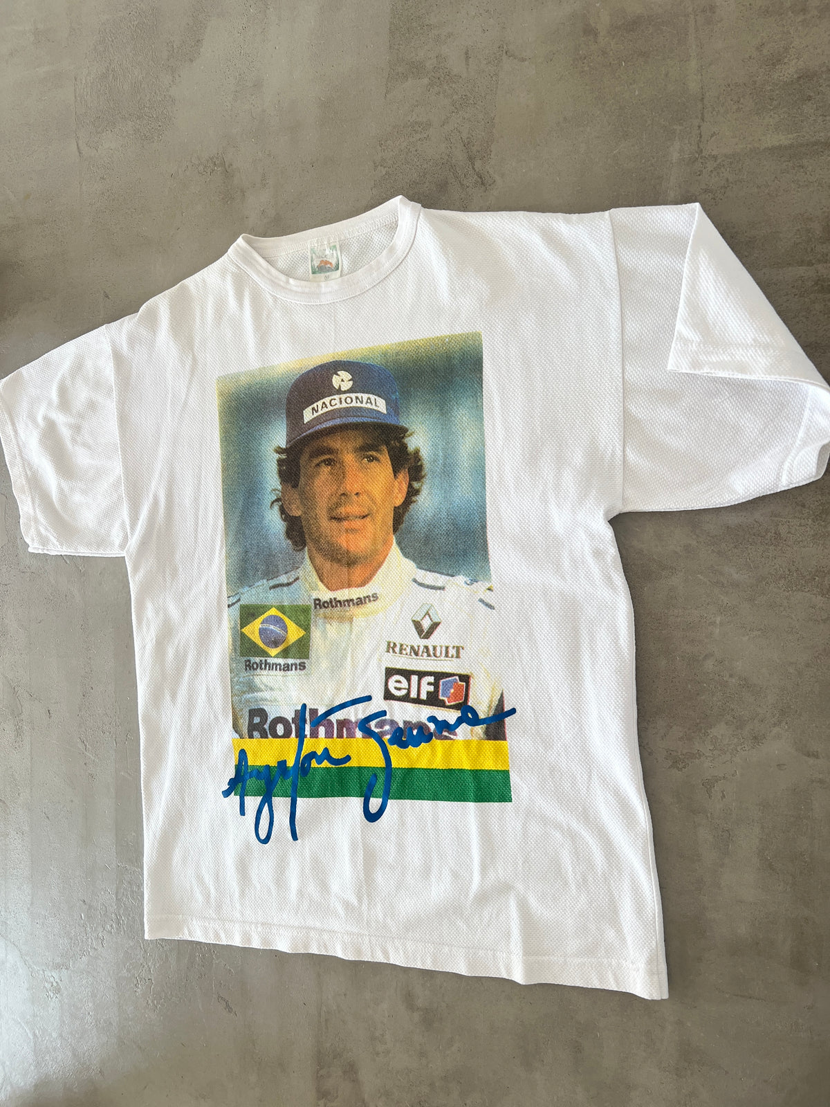 WHITE AYRTON SENNA TEE - 1990S - L/M