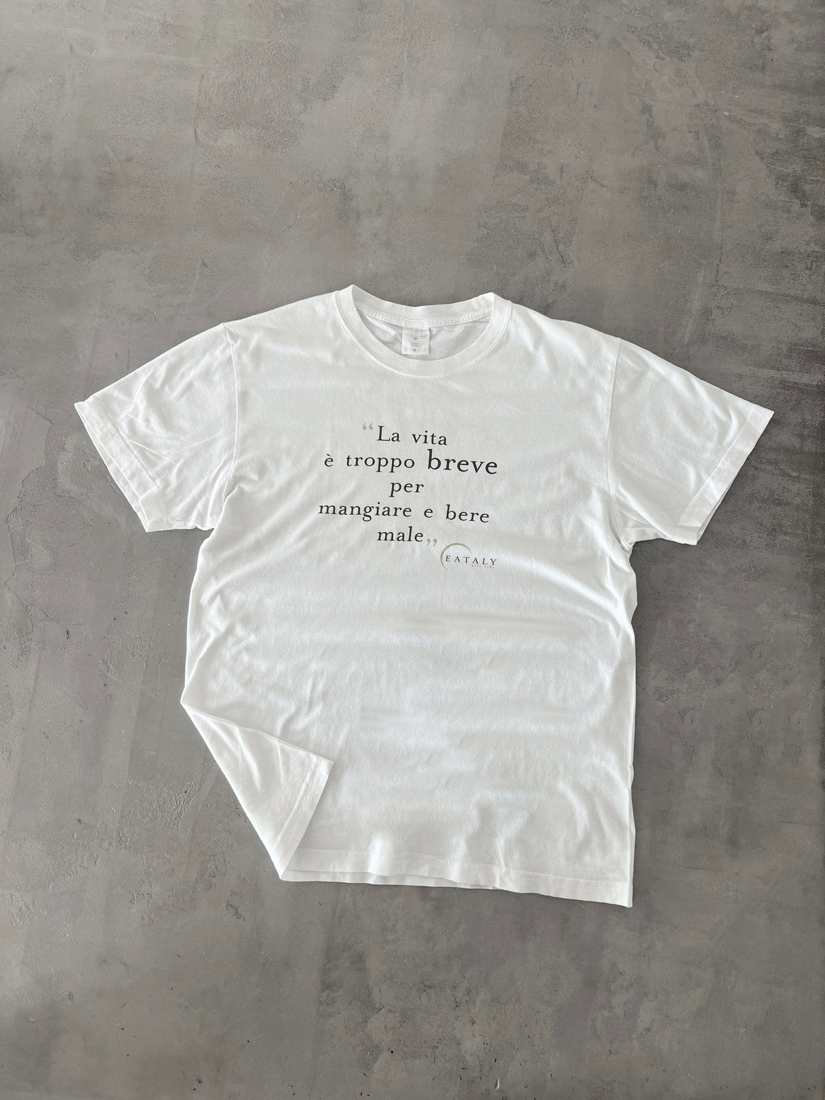 WHITE ITALY BEER/FOOD TEE - 2000S - M