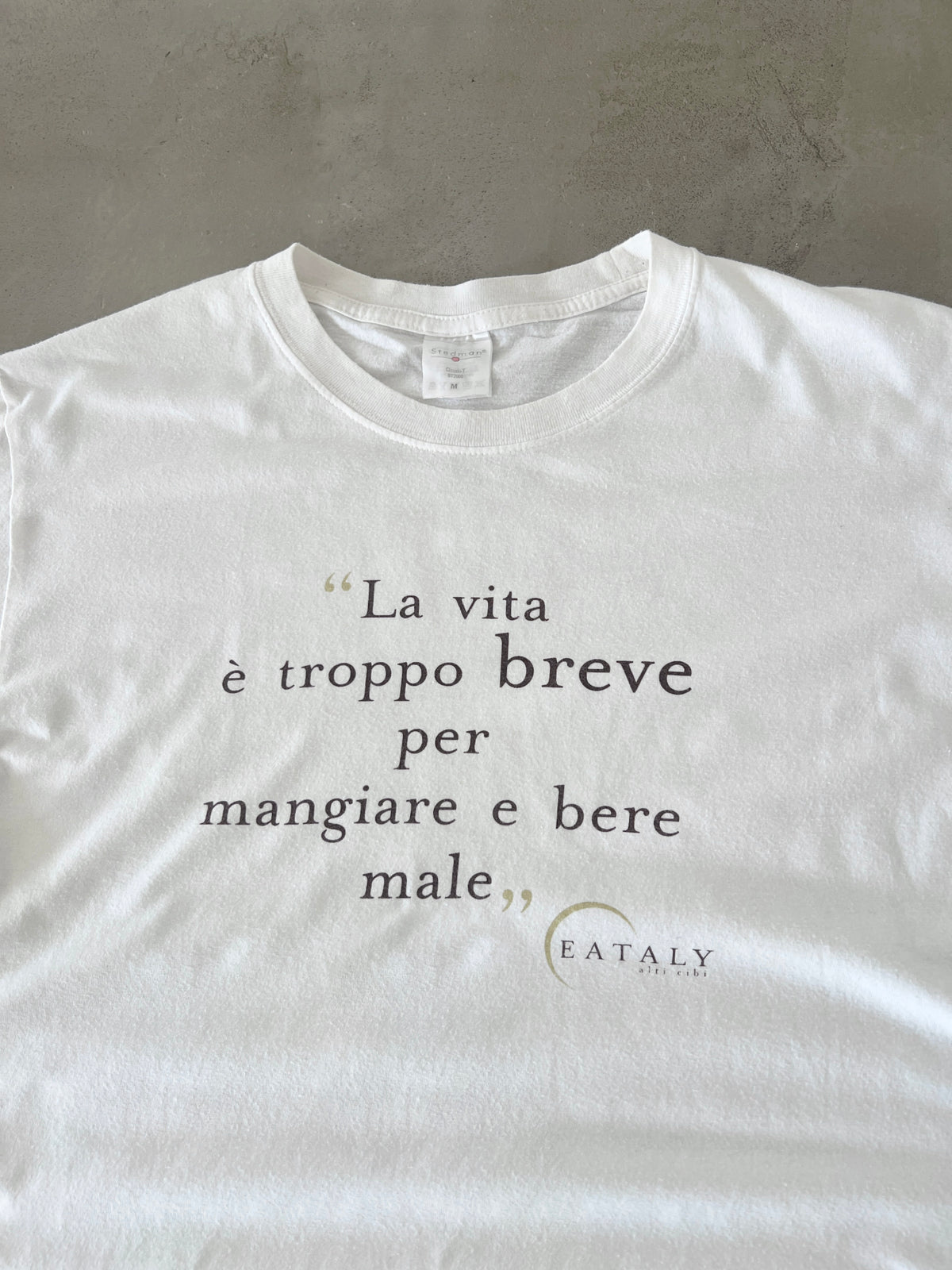 WHITE ITALY BEER/FOOD TEE - 2000S - M