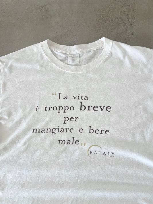 WHITE ITALY BEER/FOOD TEE - 2000S - M