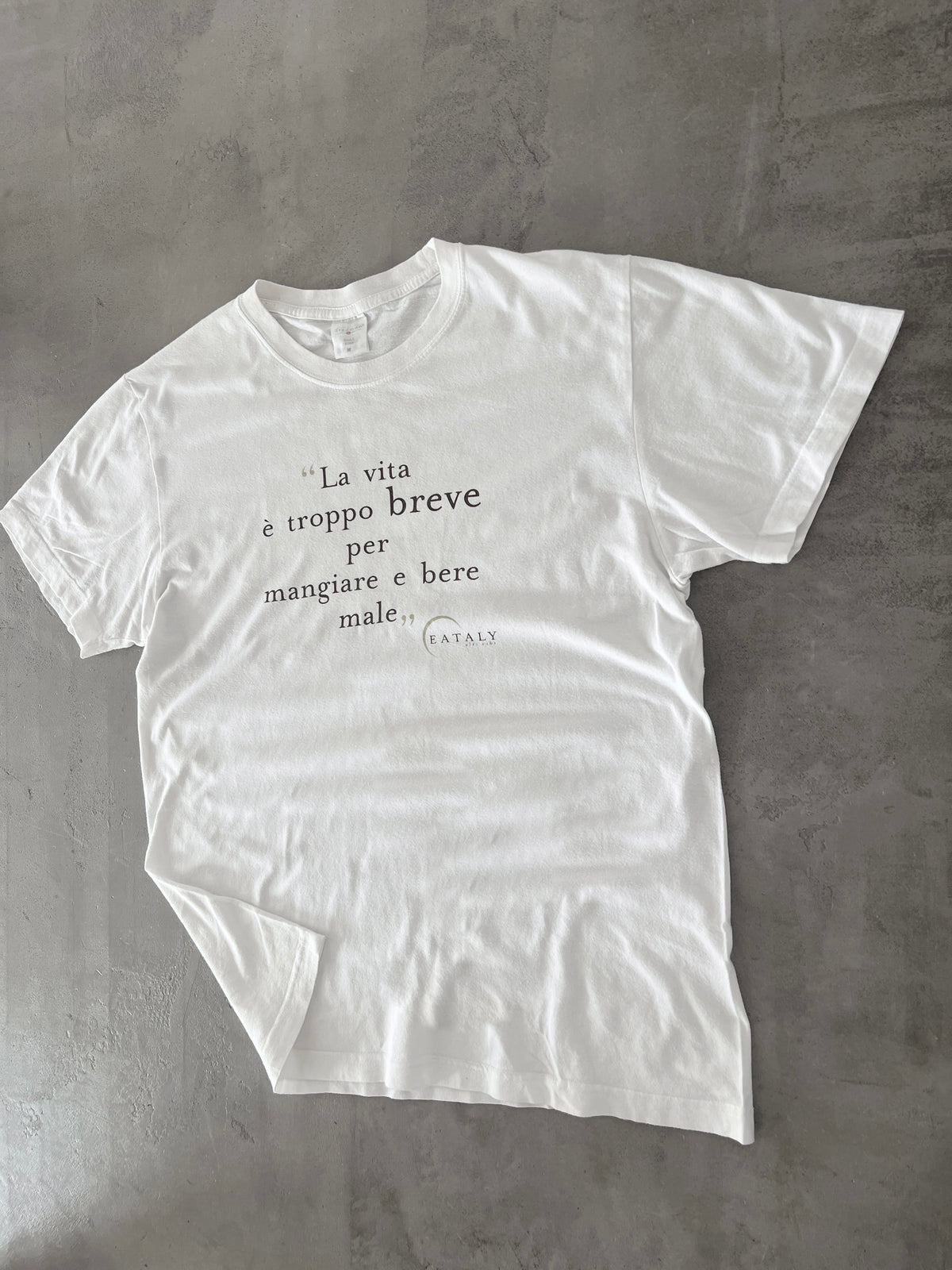 WHITE ITALY BEER/FOOD TEE - 2000S - M
