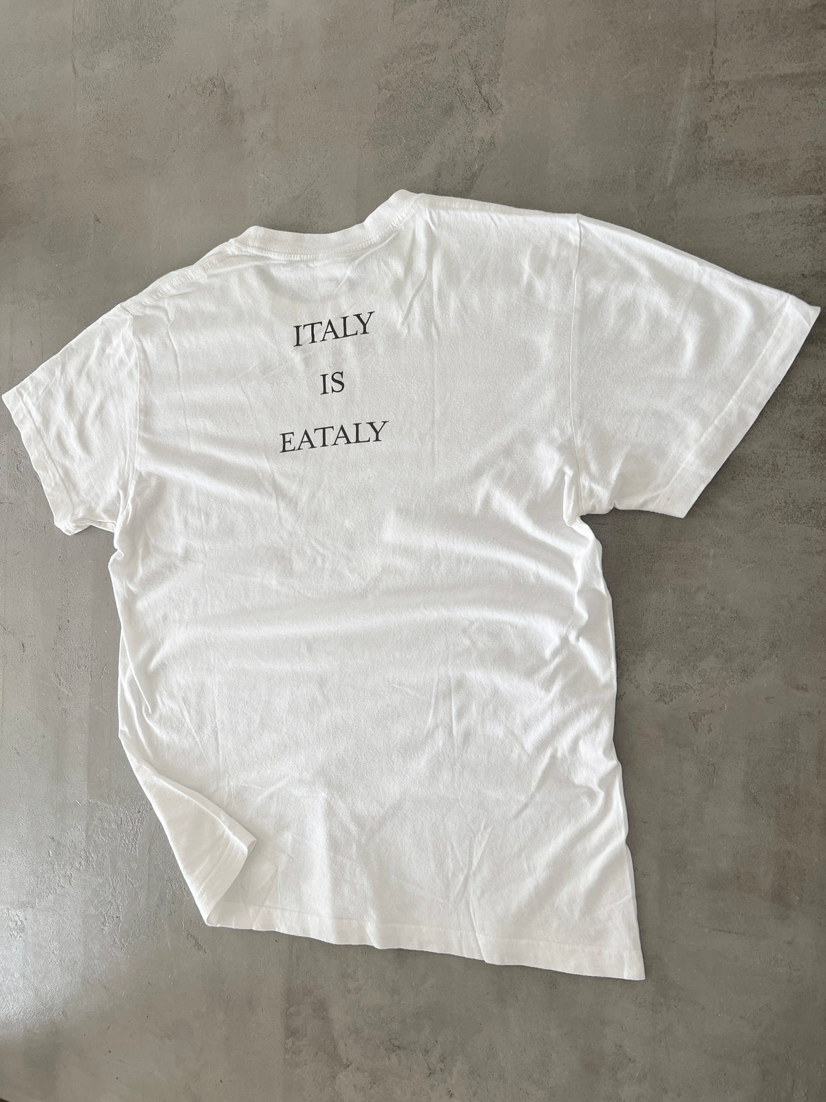 WHITE ITALY BEER/FOOD TEE - 2000S - M