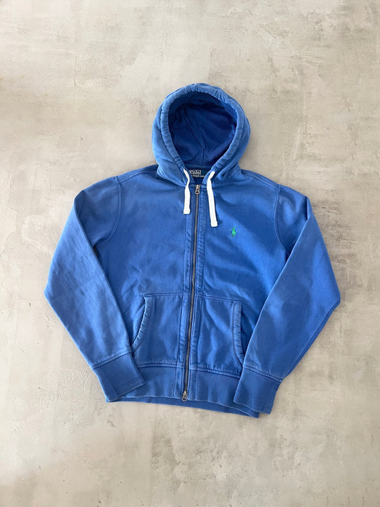 BLUE RALPH LAUREN ZIP HOODIE - 2000S - S