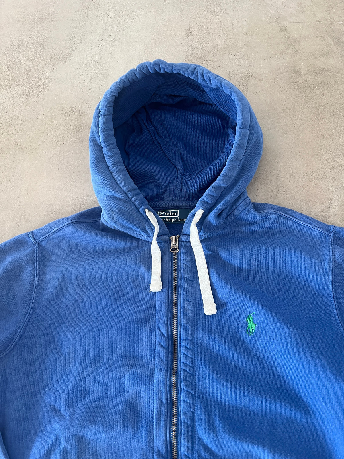 BLUE RALPH LAUREN ZIP HOODIE - 2000S - S