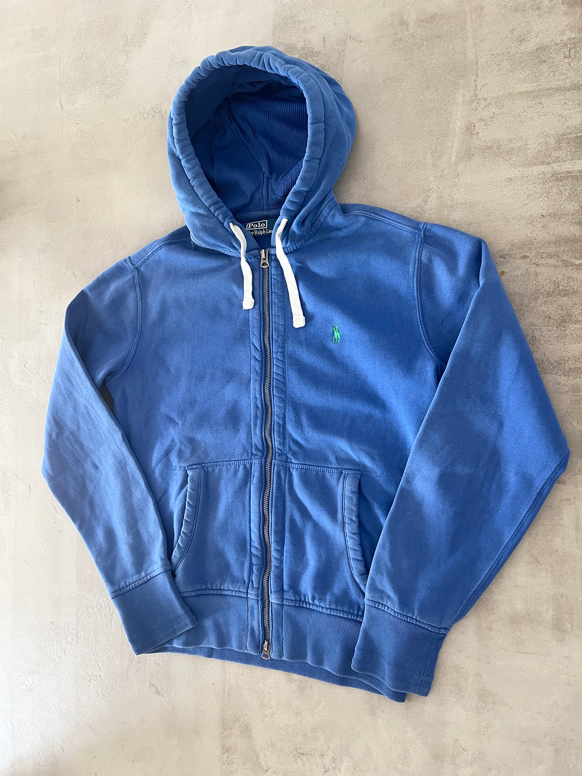 BLUE RALPH LAUREN ZIP HOODIE - 2000S - S