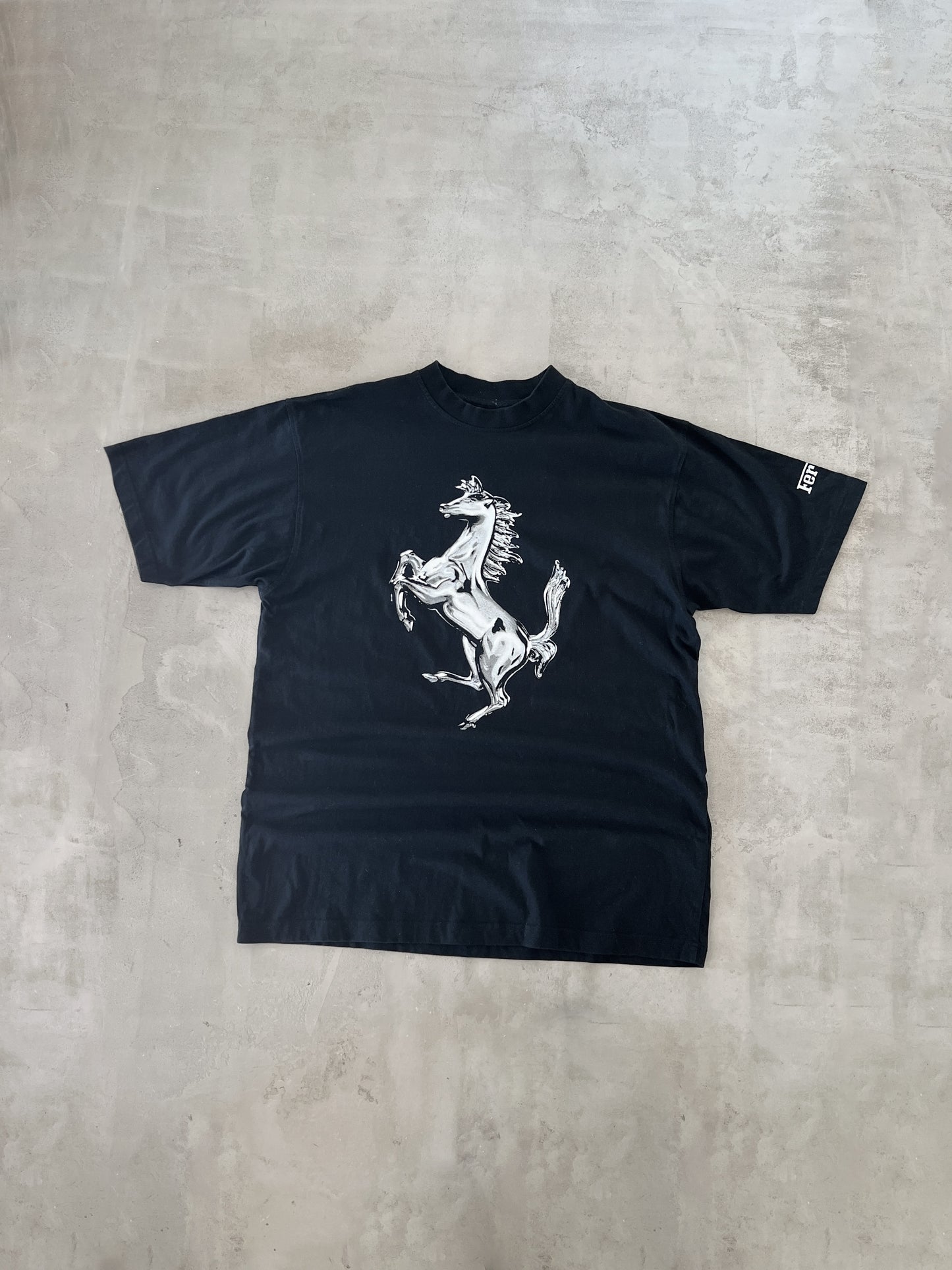 BLACK FERRARI TEE - 1990S - L