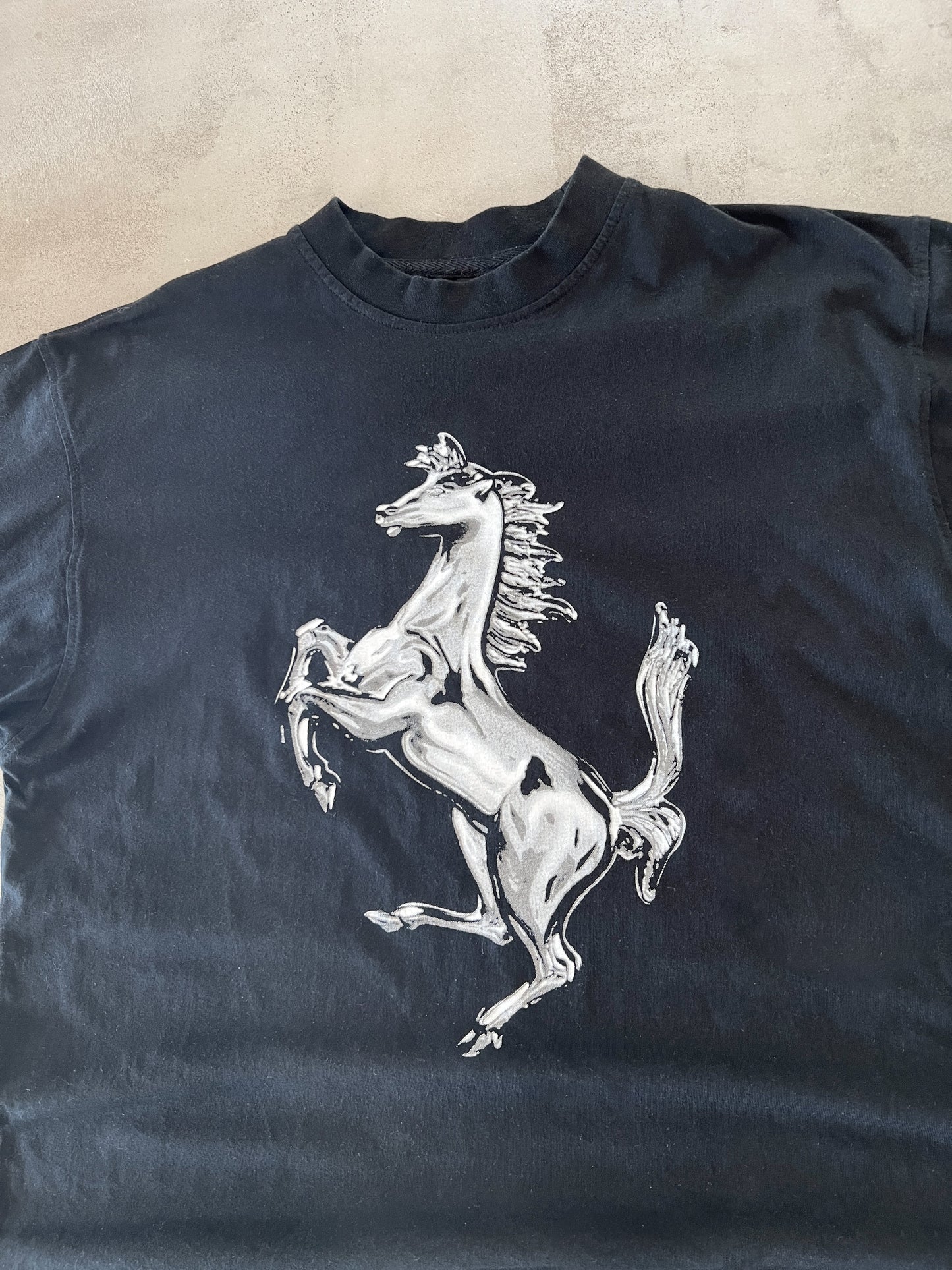 BLACK FERRARI TEE - 1990S - L