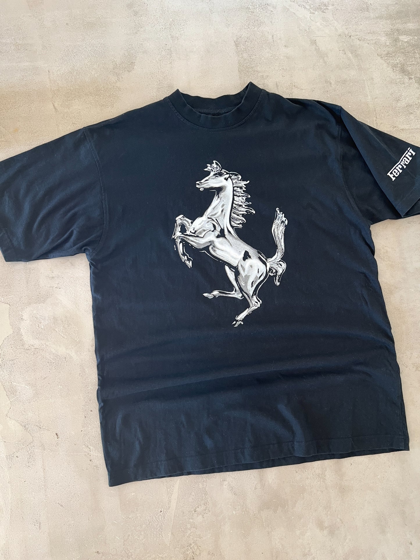 BLACK FERRARI TEE - 1990S - L