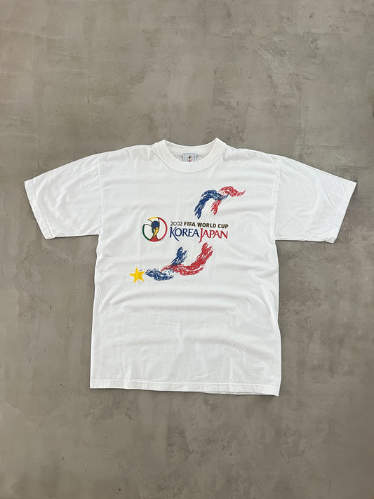 WHITE KOREA JAPAN WORLD CUP TEE - 2002 - L