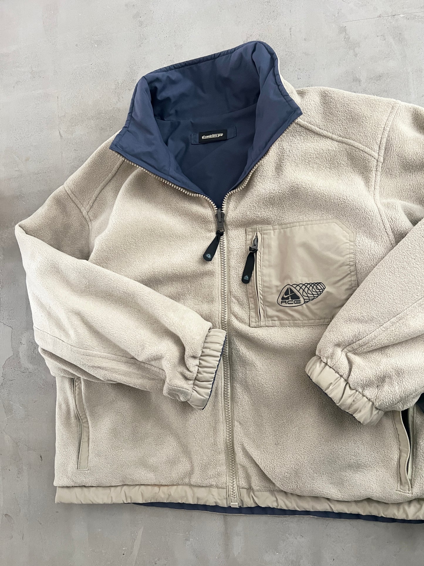BEIGE 2 SIDE NIKE ACG FLEECE - 2000S - XL/L