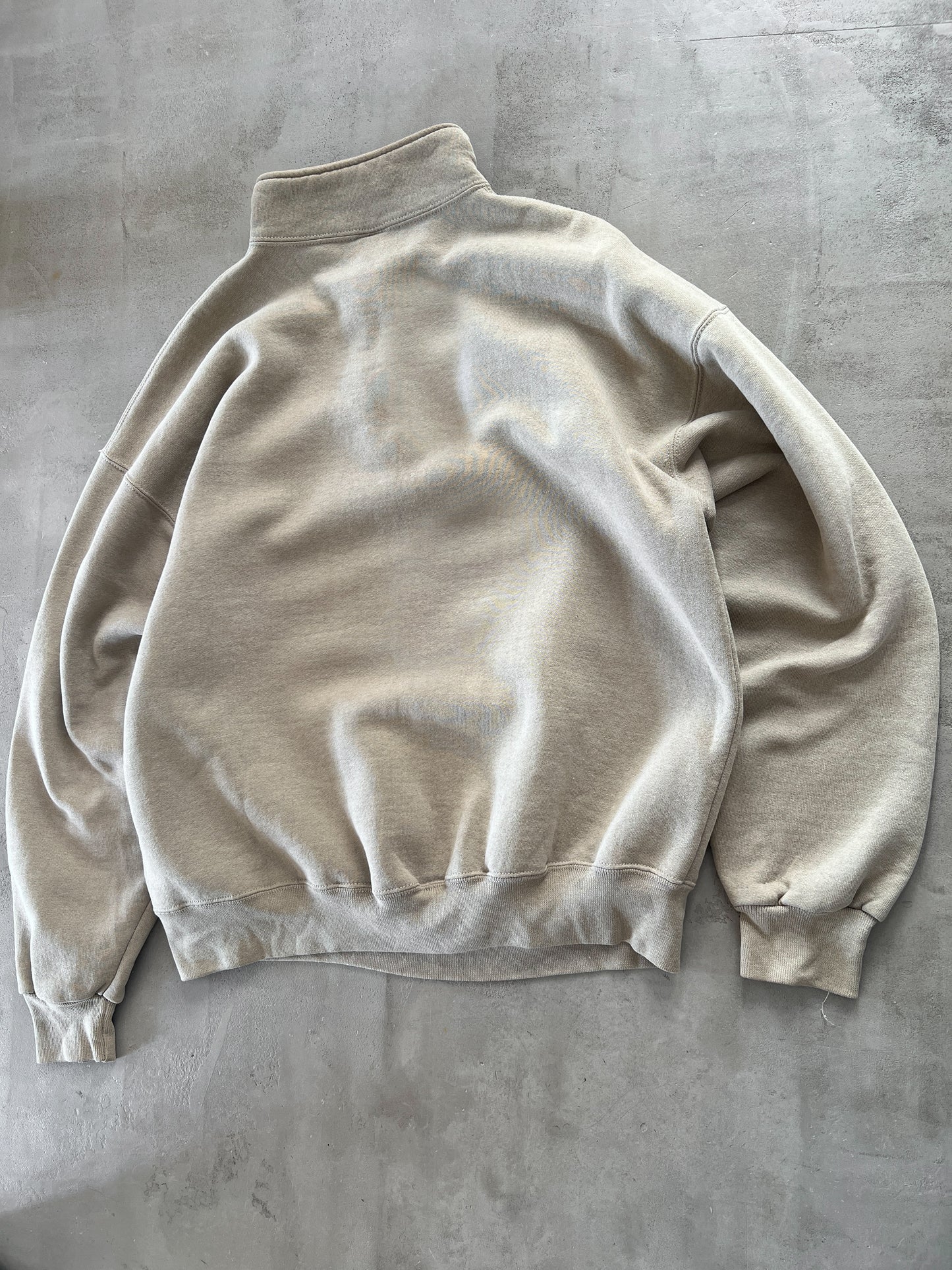 BEIGE RUSSELL HALFZIP - 1990S - L/XL