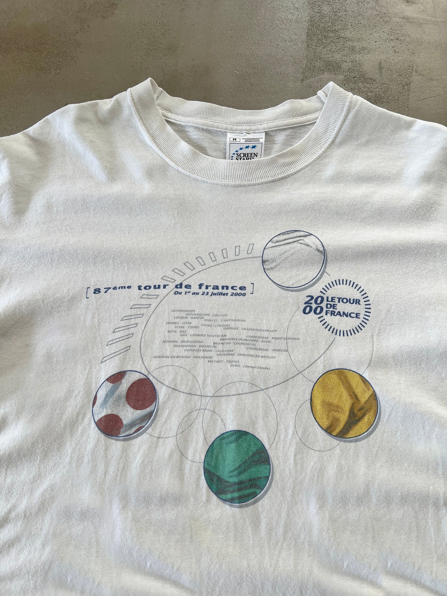 WHITE TOUR DE FRANCE TEE - 2000 - L