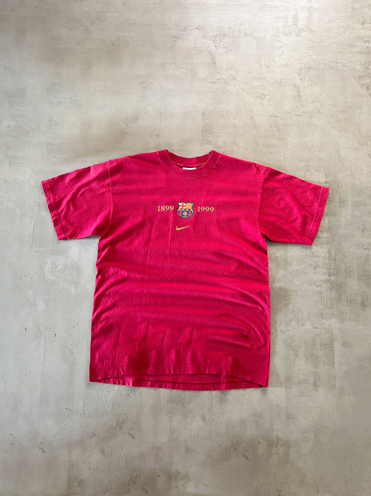RED FC BARCELONA NIKE TEE - 1990S - M