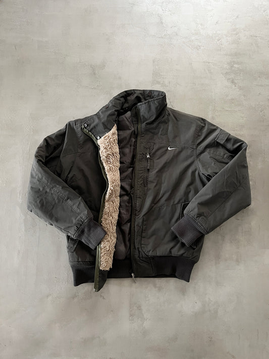 DARK KHAKI NIKE ACG FUR JACKET - 2000S - L/XL