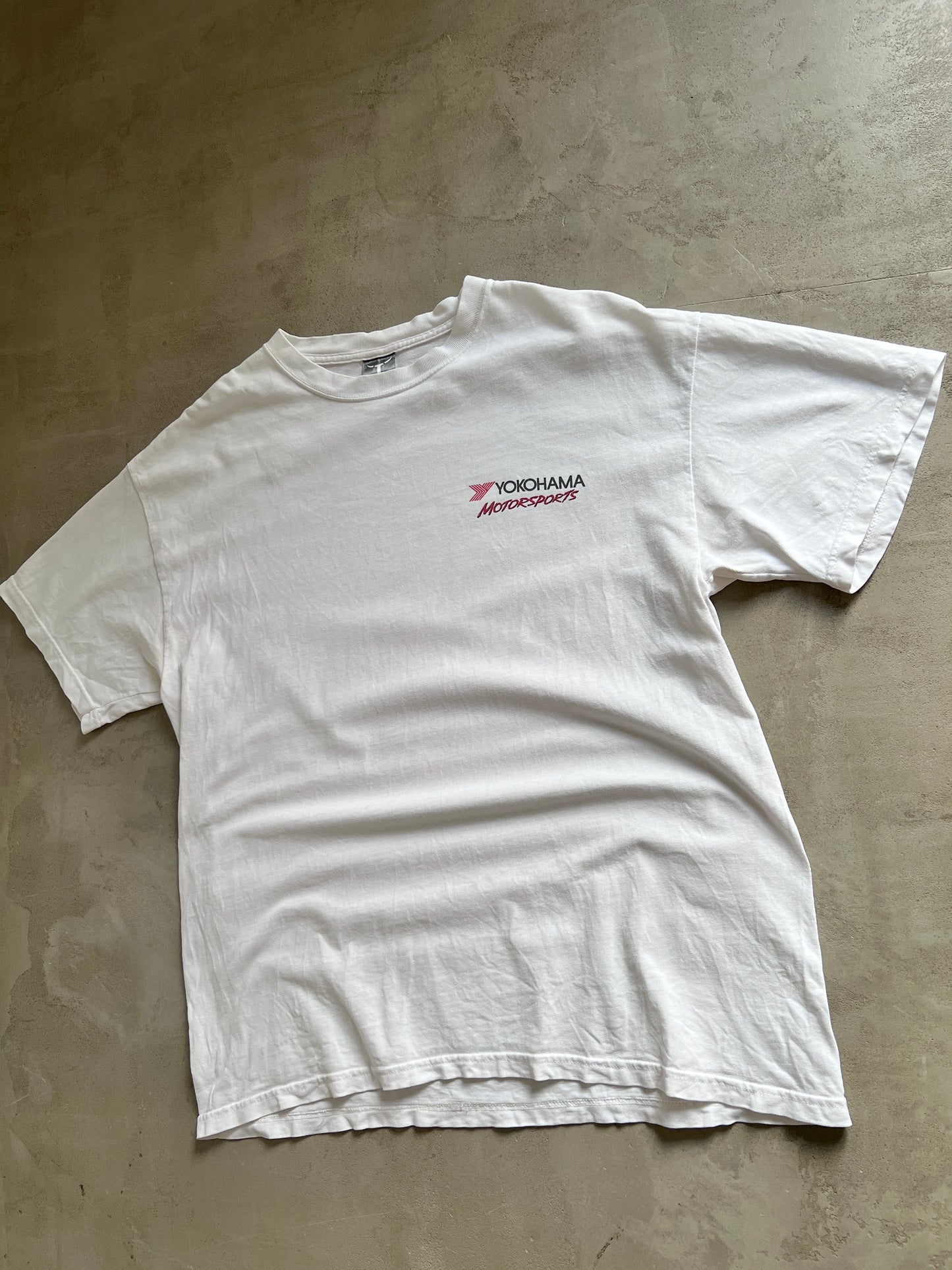WHITE YOKOHAMA X BMW RACING TEE - 2000S - M/L