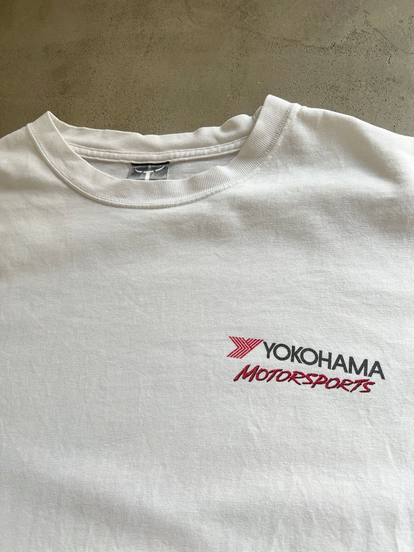 WHITE YOKOHAMA X BMW RACING TEE - 2000S - M/L