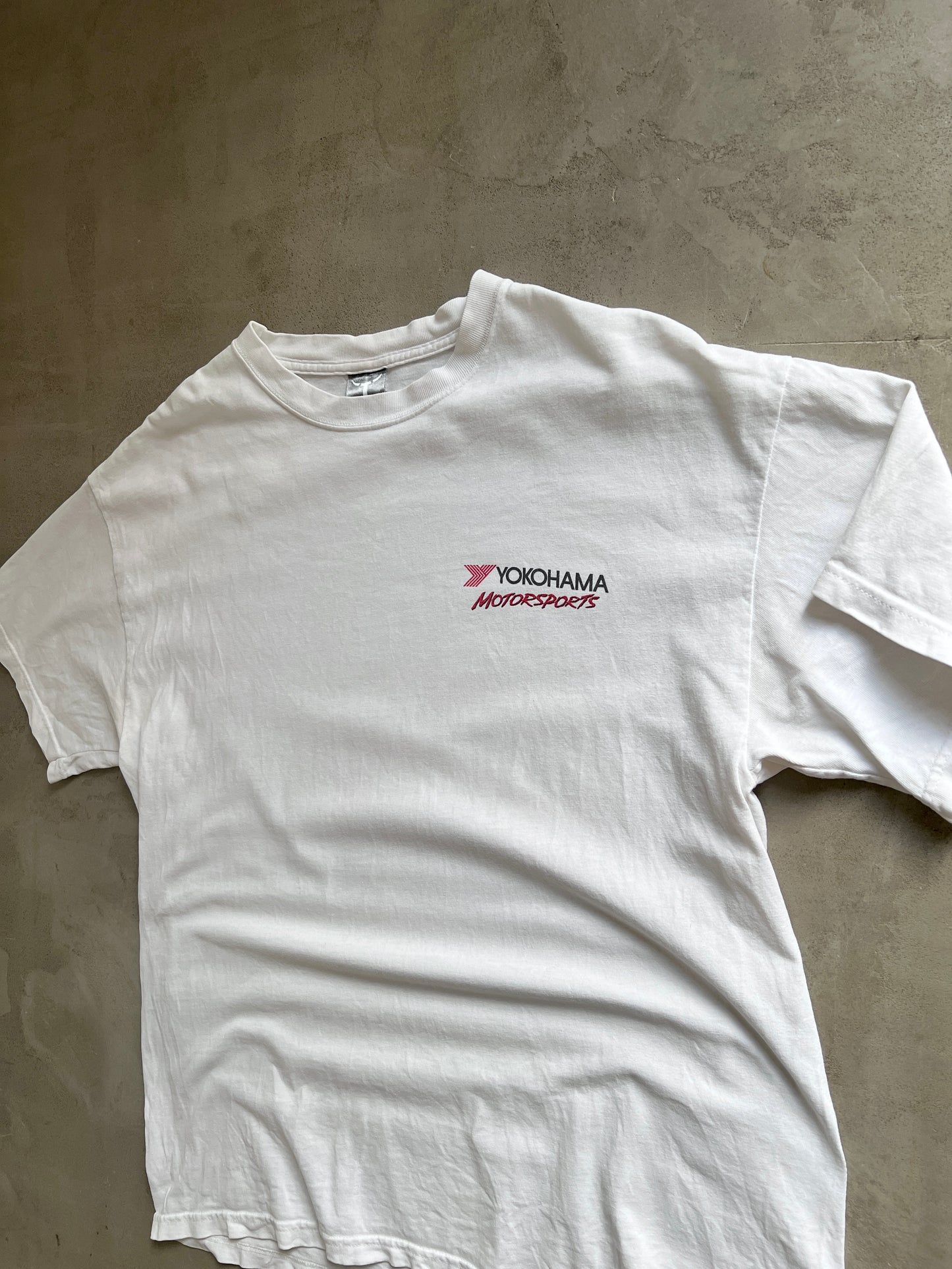 WHITE YOKOHAMA X BMW RACING TEE - 2000S - M/L