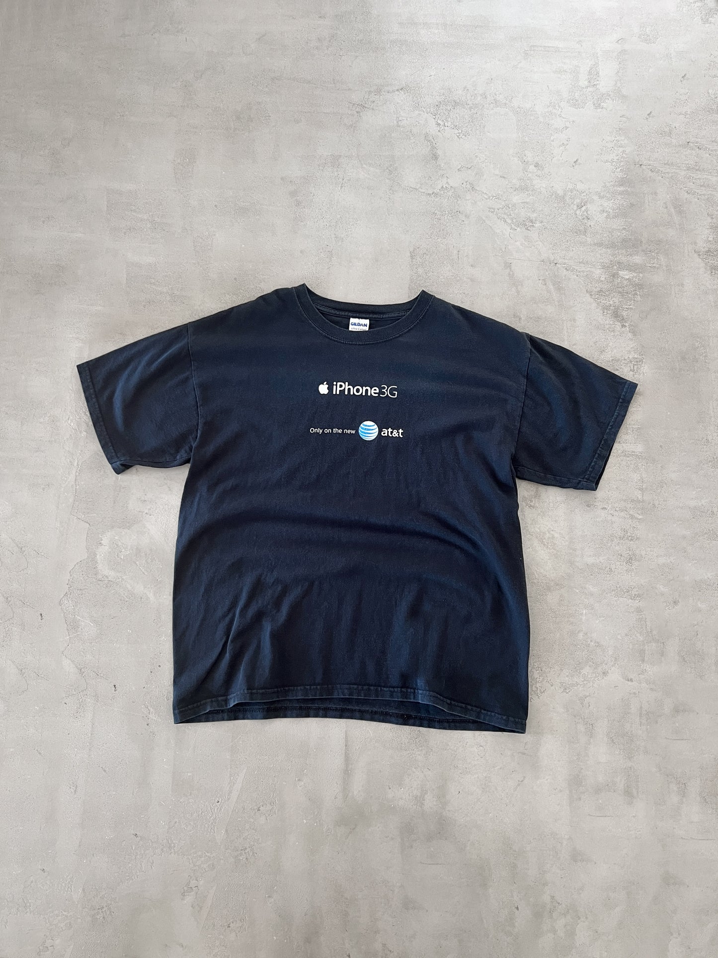 FADED BLACK APPLE IPHONE TEE - 2000S - L