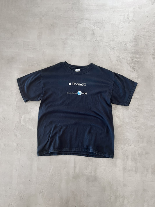 FADED BLACK APPLE IPHONE TEE - 2000S - L