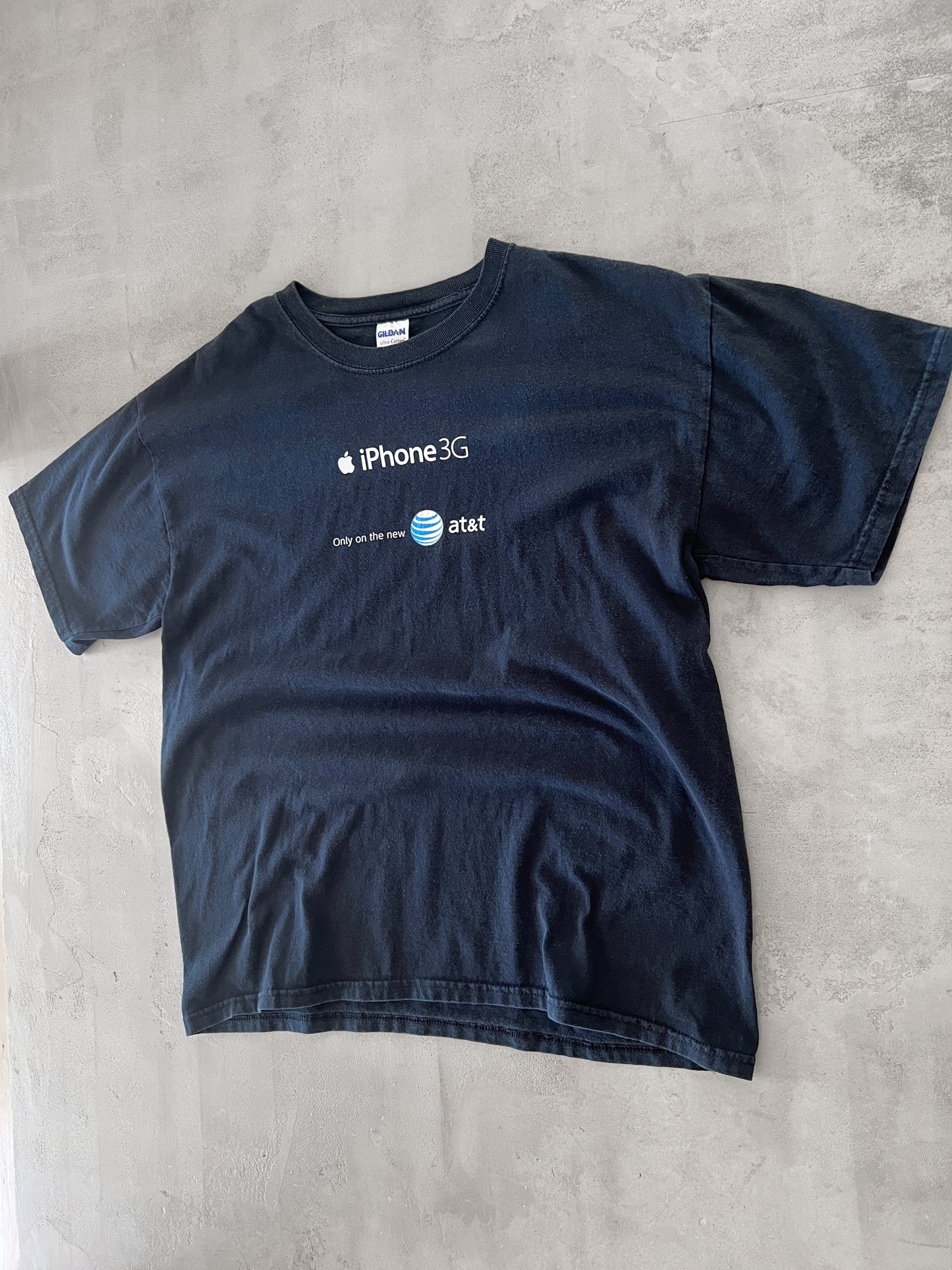 FADED BLACK APPLE IPHONE TEE - 2000S - L