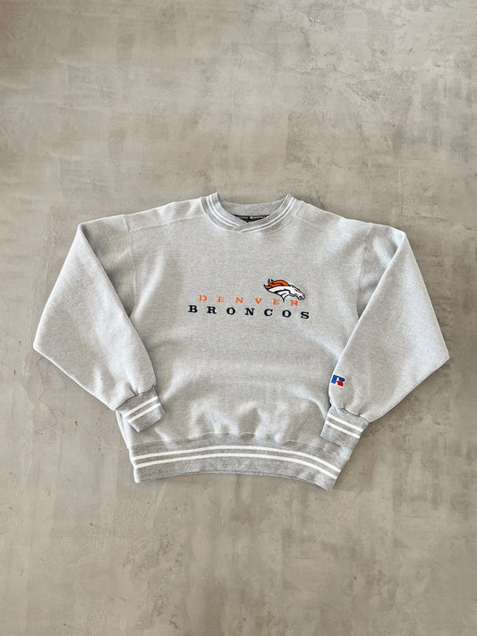 GREY DENVER BRONCOS NFL SWEATER - 1990S - S