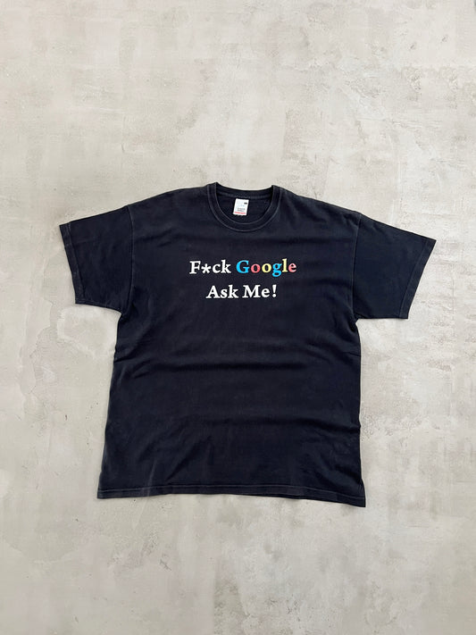 BLACK GOOGLE PARODY TEE - 2000S - L