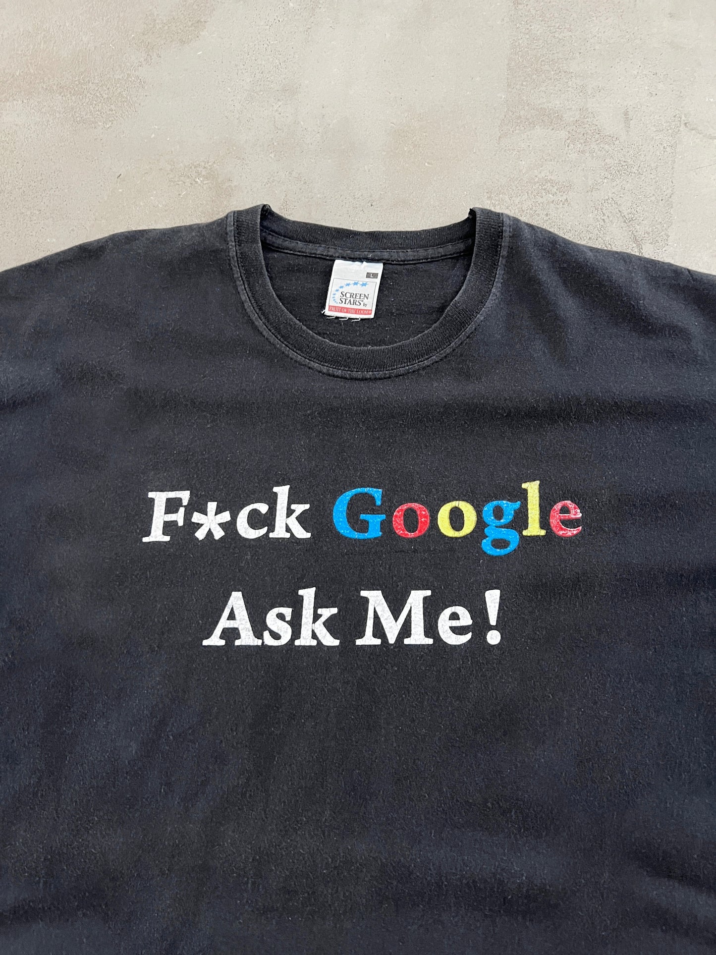 BLACK GOOGLE PARODY TEE - 2000S - L