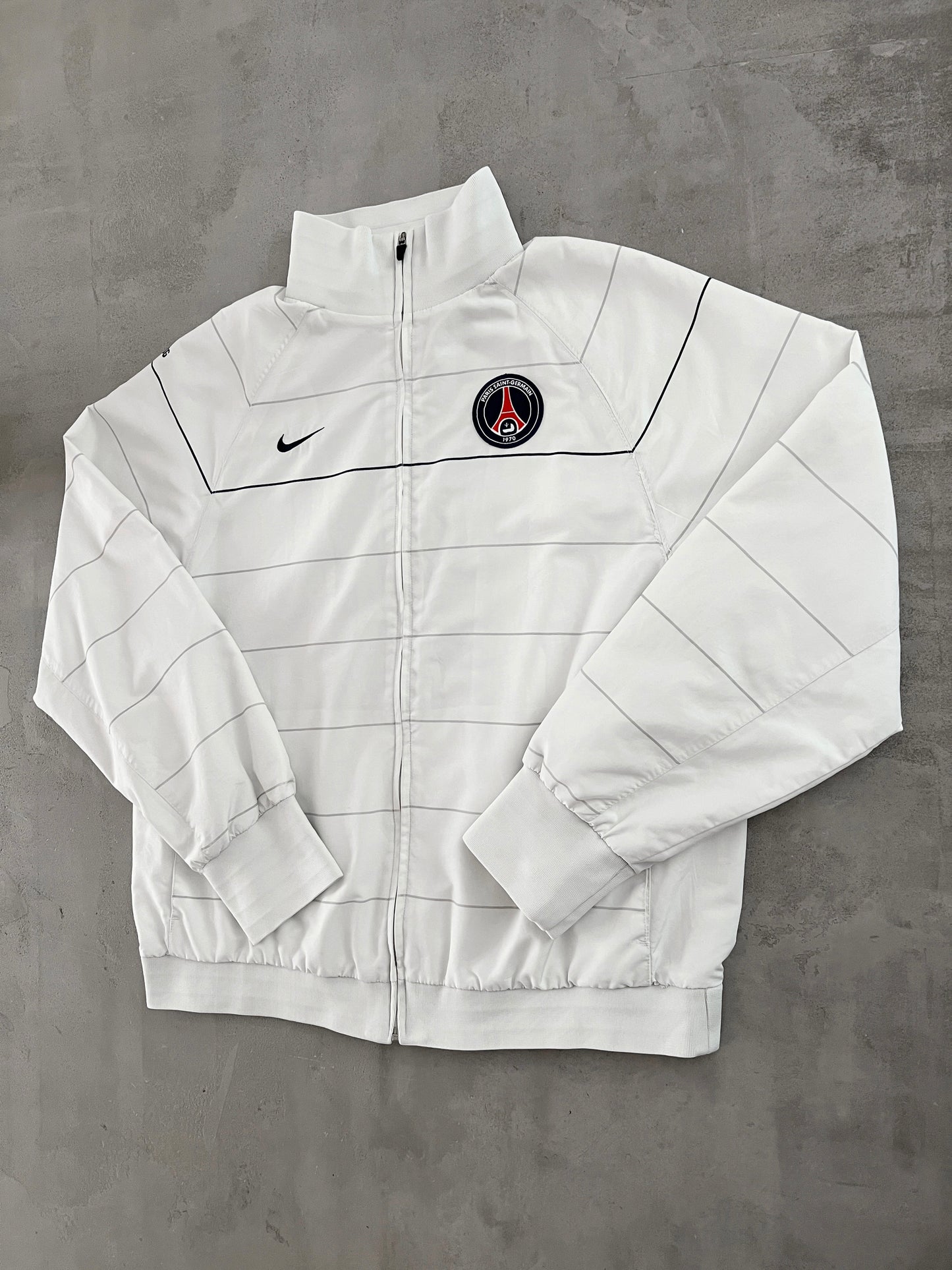 WHITE PSG NIKE TRACK JACKET - 2000S - L