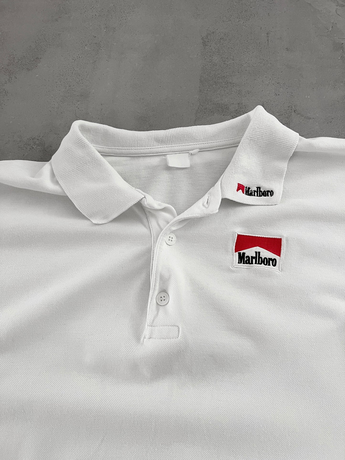 WHITE MARLBORO POLO - 1990S -XL
