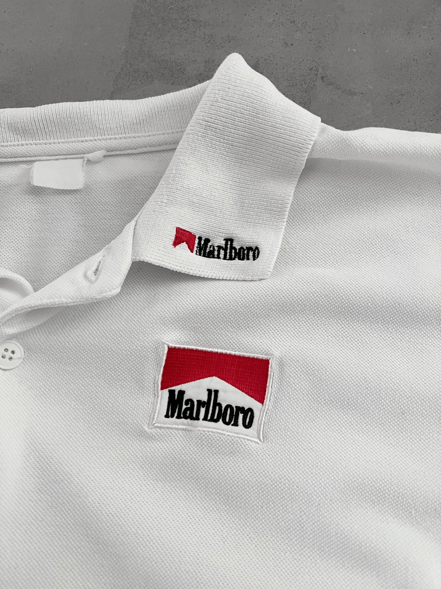 WHITE MARLBORO POLO - 1990S -XL